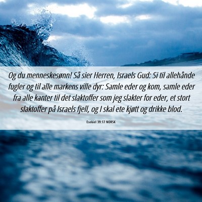 Picture 06 - Esekiel 39:17 NORSK - Og du menneskesønn! Så sier Herren, Israels - Bible Verse Picture