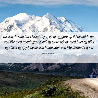 Picture 06 - Esekiel 39:9 NORSK - Da skal de som bor i Israels byer, gå ut og - Bible Verse Picture