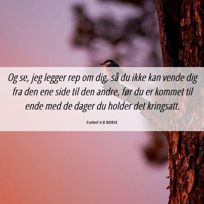 Picture 06 - Esekiel 4:8 NORSK - Og se, jeg legger rep om dig, så du ikke kan - Bible Verse Picture