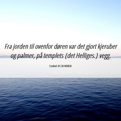 Picture 06 - Esekiel 41:20 NORSK - Fra jorden til ovenfor døren var det gjort - Bible Verse Picture
