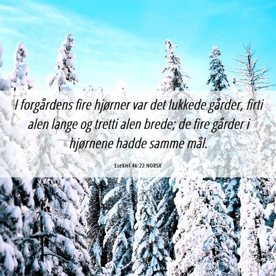Picture 06 - Esekiel 46:22 NORSK - I forgårdens fire hjørner var det lukkede - Bible Verse Picture