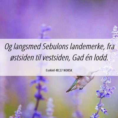 Picture 06 - Esekiel 48:27 NORSK - Og langsmed Sebulons landemerke, fra østsiden - Bible Verse Picture