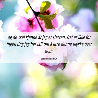Picture 06 - Esekiel 6:10 NORSK - og de skal kjenne at jeg er Herren. Det er ikke - Bible Verse Picture