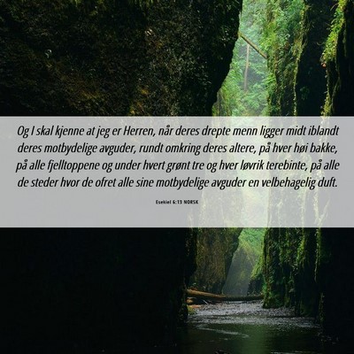 Picture 06 - Esekiel 6:13 NORSK - Og I skal kjenne at jeg er Herren, når deres - Bible Verse Picture