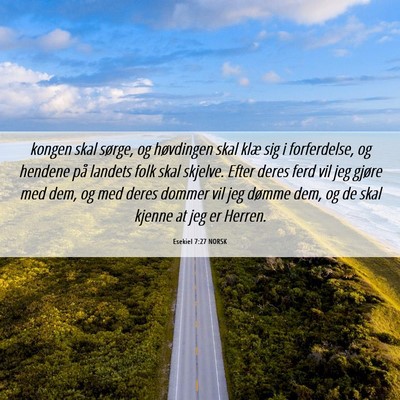 Picture 06 - Esekiel 7:27 NORSK - kongen skal sørge, og høvdingen skal klæ sig i - Bible Verse Picture