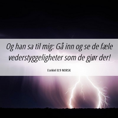 Picture 06 - Esekiel 8:9 NORSK - Og han sa til mig: Gå inn og se de fæle - Bible Verse Picture