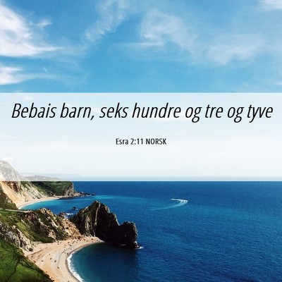 Picture 06 - Esra 2:11 NORSK - Bebais barn, seks hundre og tre og - Bible Verse Picture