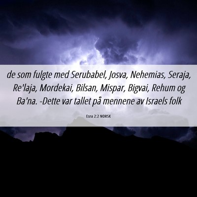 Picture 06 - Esra 2:2 NORSK - de som fulgte med Serubabel, Josva, Nehemias, - Bible Verse Picture