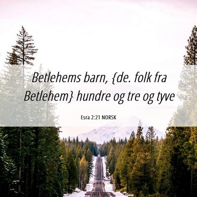 Picture 06 - Esra 2:21 NORSK - Betlehems barn, {de. folk fra Betlehem} hundre og - Bible Verse Picture