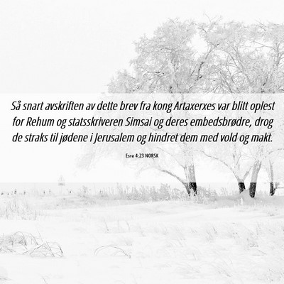 Picture 06 - Esra 4:23 NORSK - Så snart avskriften av dette brev fra kong - Bible Verse Picture