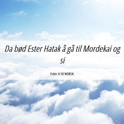 Picture 06 - Ester 4:10 NORSK - Da bød Ester Hatak å gå til Mordekai og - Bible Verse Picture