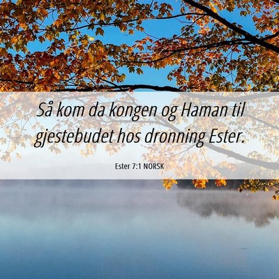 Picture 06 - Ester 7:1 NORSK - Så kom da kongen og Haman til gjestebudet hos - Bible Verse Picture