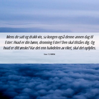 Picture 06 - Ester 7:2 NORSK - Mens de satt og drakk vin, sa kongen også denne - Bible Verse Picture