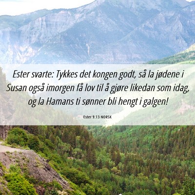 Picture 06 - Ester 9:13 NORSK - Ester svarte: Tykkes det kongen godt, så la - Bible Verse Picture