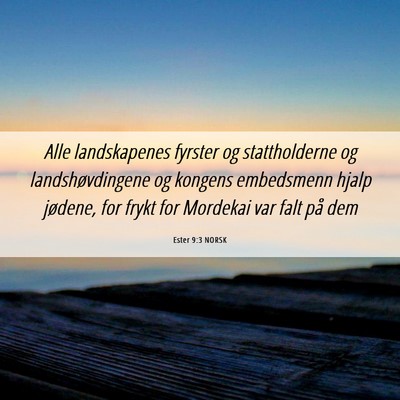 Picture 06 - Ester 9:3 NORSK - Alle landskapenes fyrster og stattholderne og - Bible Verse Picture