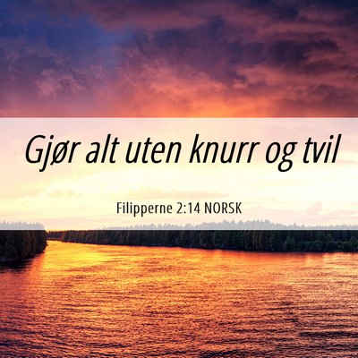 Picture 06 - Filipperne 2:14 NORSK - Gjør alt uten knurr og - Bible Verse Picture