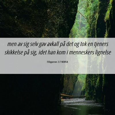 Picture 06 - Filipperne 2:7 NORSK - men av sig selv gav avkall på det og tok en - Bible Verse Picture