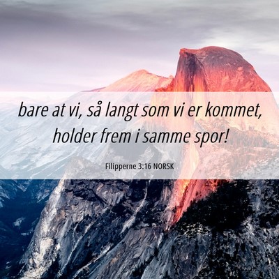 Picture 06 - Filipperne 3:16 NORSK - bare at vi, så langt som vi er kommet, holder - Bible Verse Picture