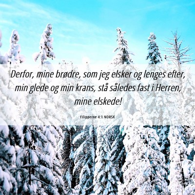 Picture 06 - Filipperne 4:1 NORSK - Derfor, mine brødre, som jeg elsker og lenges - Bible Verse Picture