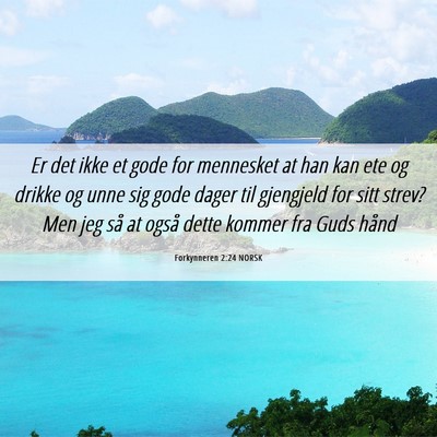 Picture 06 - Forkynneren 2:24 NORSK - Er det ikke et gode for mennesket at han kan ete - Bible Verse Picture