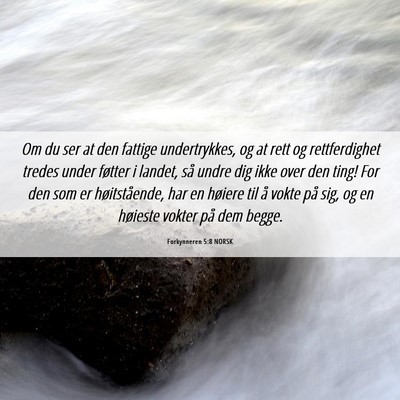 Picture 06 - Forkynneren 5:8 NORSK - Om du ser at den fattige undertrykkes, og at rett - Bible Verse Picture