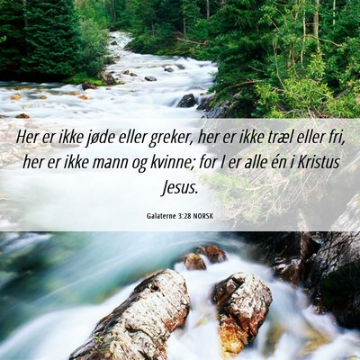 Picture 06 - Galaterne 3:28 NORSK - Her er ikke jøde eller greker, her er ikke træl - Bible Verse Picture