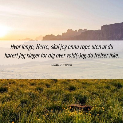 Picture 06 - Habakkuk 1:2 NORSK - Hvor lenge, Herre, skal jeg ennu rope uten at du - Bible Verse Picture