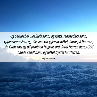 Picture 06 - Haggai 1:12 NORSK - Og Serubabel, Sealtiels sønn, og Josva, - Bible Verse Picture