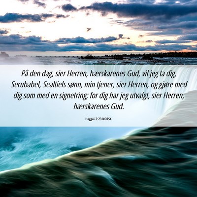 Picture 06 - Haggai 2:23 NORSK - På den dag, sier Herren, hærskarenes Gud, vil - Bible Verse Picture