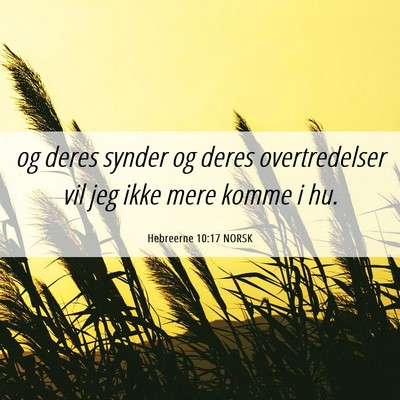Picture 06 - Hebreerne 10:17 NORSK - og deres synder og deres overtredelser vil jeg - Bible Verse Picture
