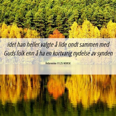 Picture 06 - Hebreerne 11:25 NORSK - idet han heller valgte å lide ondt sammen med - Bible Verse Picture