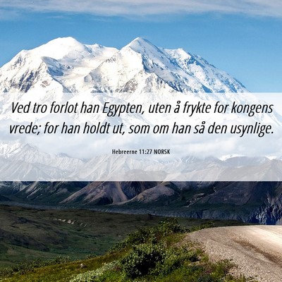 Picture 06 - Hebreerne 11:27 NORSK - Ved tro forlot han Egypten, uten å frykte for - Bible Verse Picture