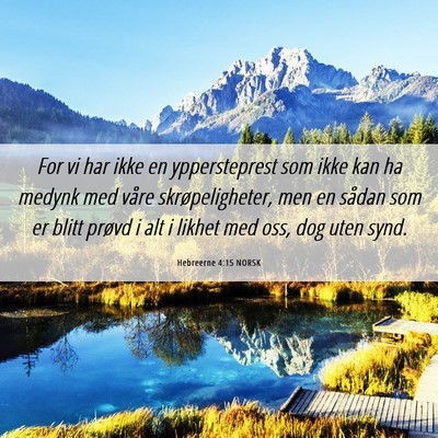 Picture 06 - Hebreerne 4:15 NORSK - For vi har ikke en yppersteprest som ikke kan ha - Bible Verse Picture