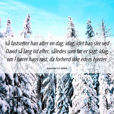 Picture 06 - Hebreerne 4:7 NORSK - så fastsetter han atter en dag: idag, idet han - Bible Verse Picture