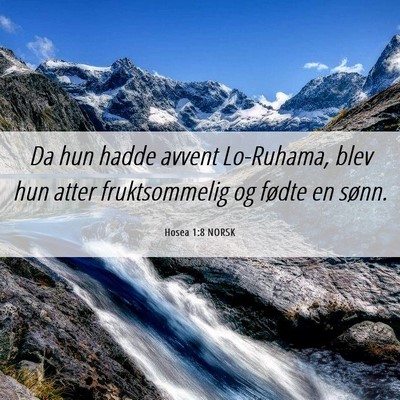 Picture 06 - Hosea 1:8 NORSK - Da hun hadde avvent Lo-Ruhama, blev hun atter - Bible Verse Picture