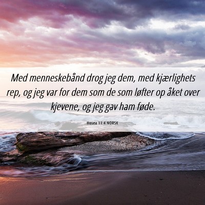 Picture 06 - Hosea 11:4 NORSK - Med menneskebånd drog jeg dem, med kjærlighets - Bible Verse Picture