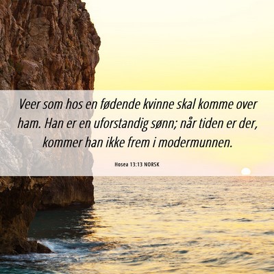 Picture 06 - Hosea 13:13 NORSK - Veer som hos en fødende kvinne skal komme over - Bible Verse Picture