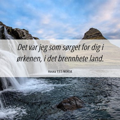 Picture 06 - Hosea 13:5 NORSK - Det var jeg som sørget for dig i ørkenen, i det - Bible Verse Picture