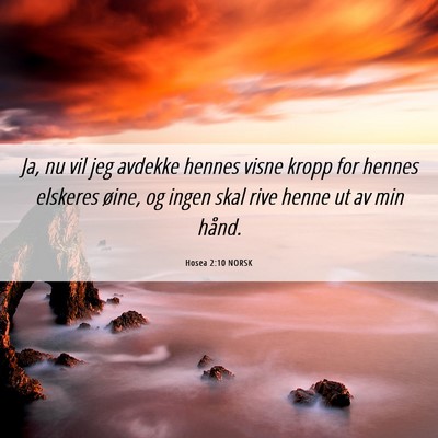 Picture 06 - Hosea 2:10 NORSK - Ja, nu vil jeg avdekke hennes visne kropp for - Bible Verse Picture