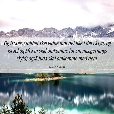 Picture 06 - Hosea 5:5 NORSK - Og Israels stolthet skal vidne mot det like i - Bible Verse Picture