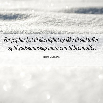 Picture 06 - Hosea 6:6 NORSK - For jeg har lyst til kjærlighet og ikke til - Bible Verse Picture