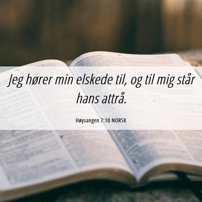 Picture 06 - Høysangen 7:10 NORSK - Jeg hører min elskede til, og til mig står hans - Bible Verse Picture