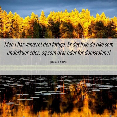 Picture 06 - Jakob 2:6 NORSK - Men I har vanæret den fattige. Er det ikke de - Bible Verse Picture