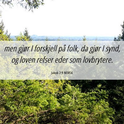 Picture 06 - Jakob 2:9 NORSK - men gjør I forskjell på folk, da gjør I synd, - Bible Verse Picture