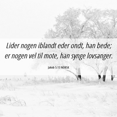 Picture 06 - Jakob 5:13 NORSK - Lider nogen iblandt eder ondt, han bede; er nogen - Bible Verse Picture