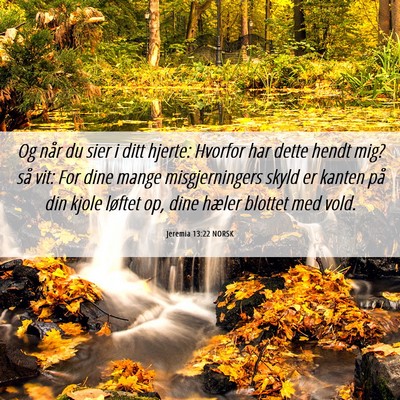 Picture 06 - Jeremia 13:22 NORSK - Og når du sier i ditt hjerte: Hvorfor har dette - Bible Verse Picture