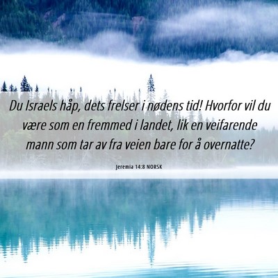 Picture 06 - Jeremia 14:8 NORSK - Du Israels håp, dets frelser i nødens tid! - Bible Verse Picture