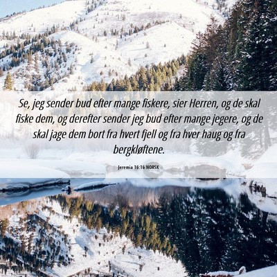 Picture 06 - Jeremia 16:16 NORSK - Se, jeg sender bud efter mange fiskere, sier - Bible Verse Picture