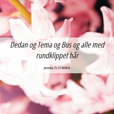 Picture 06 - Jeremia 25:23 NORSK - Dedan og Tema og Bus og alle med rundklippet - Bible Verse Picture