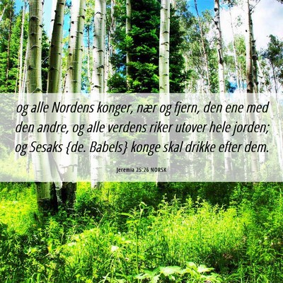 Picture 06 - Jeremia 25:26 NORSK - og alle Nordens konger, nær og fjern, den ene - Bible Verse Picture